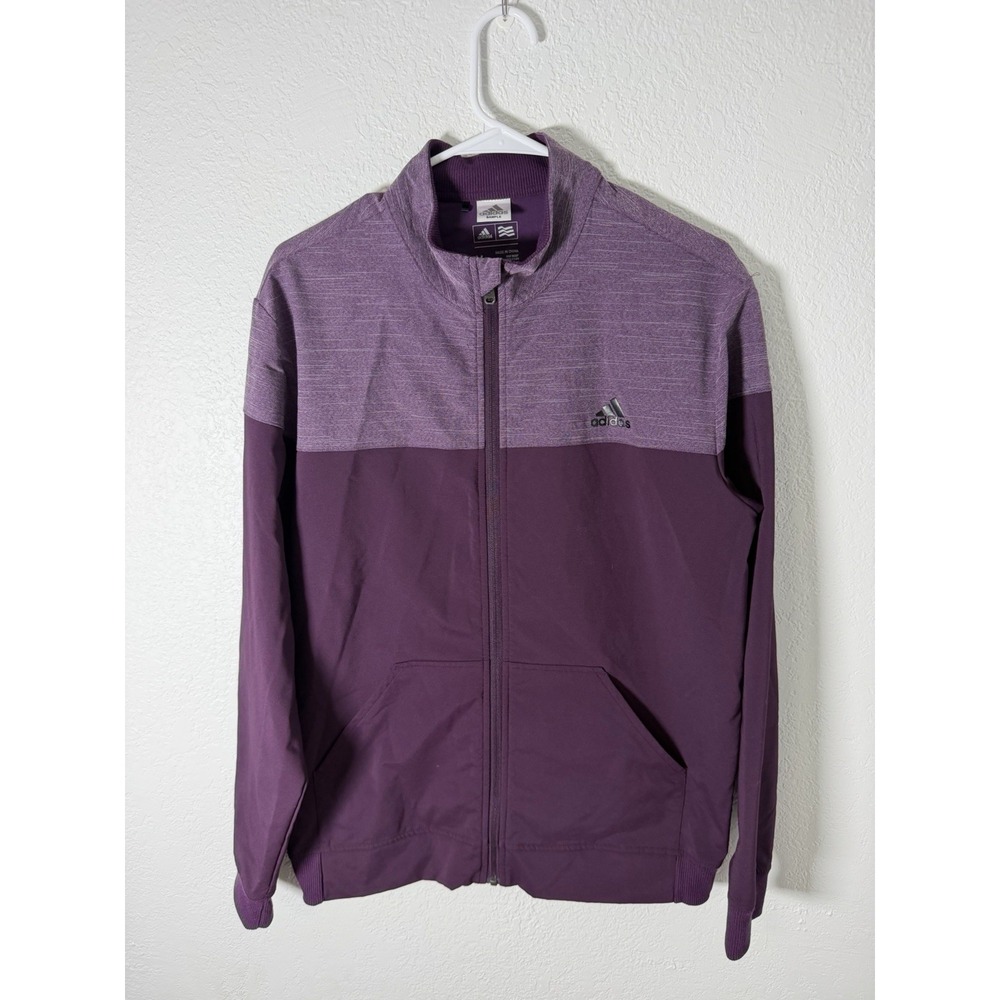 Adidas Jacket Mens Medium Purple Golf Full Zip Casual SAMPLE RARE